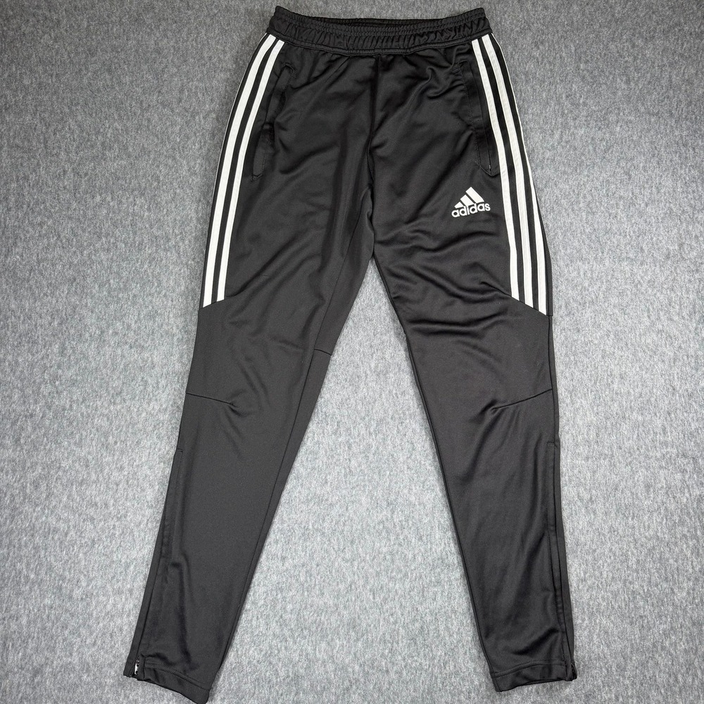 Adidas Track Pants Tiro‎ Mens S Black Climacool 3-Stripe Athletic Joggers Zipper